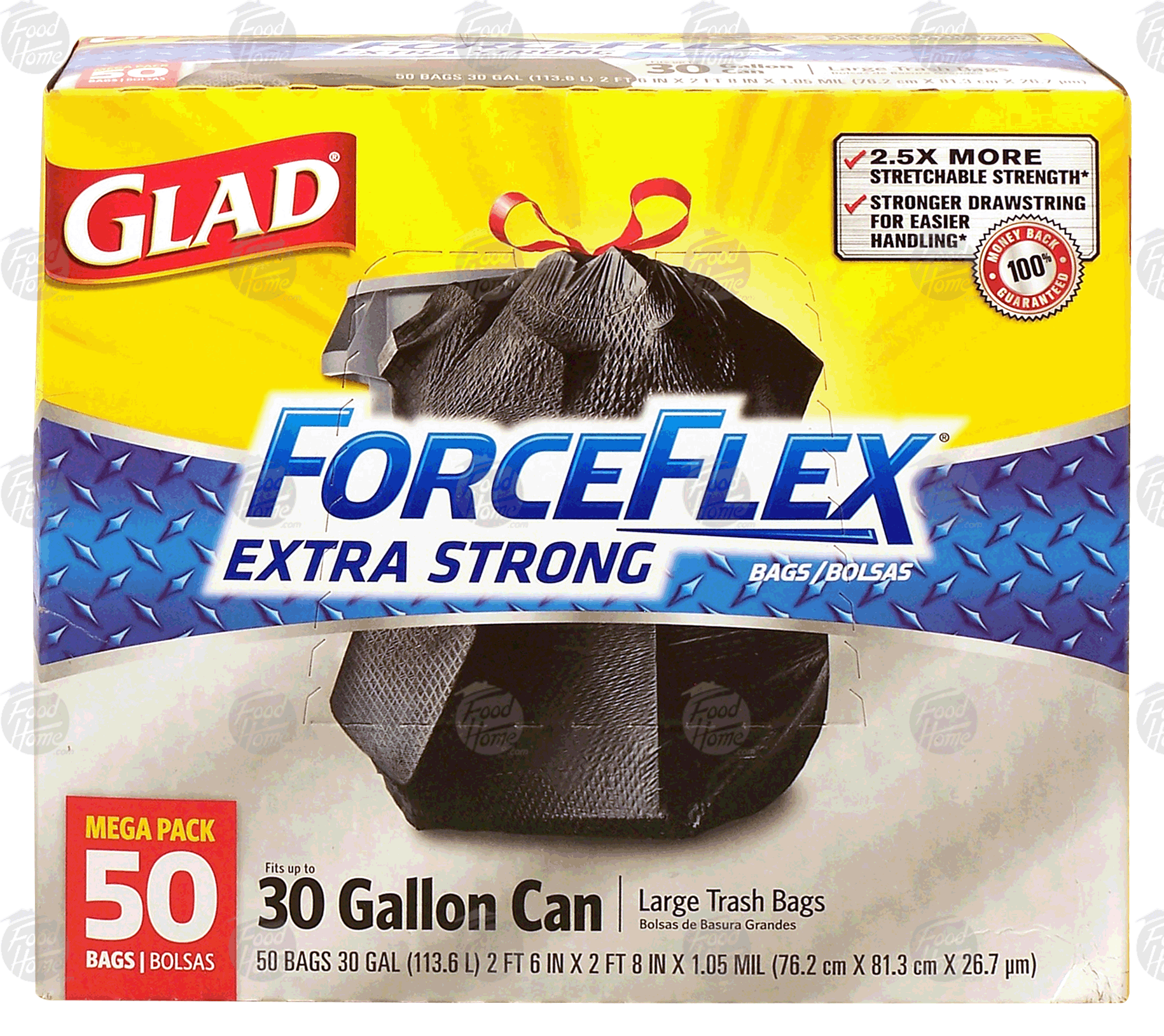 Glad ForceFlex 30 gallon large trash bags Full-Size Picture